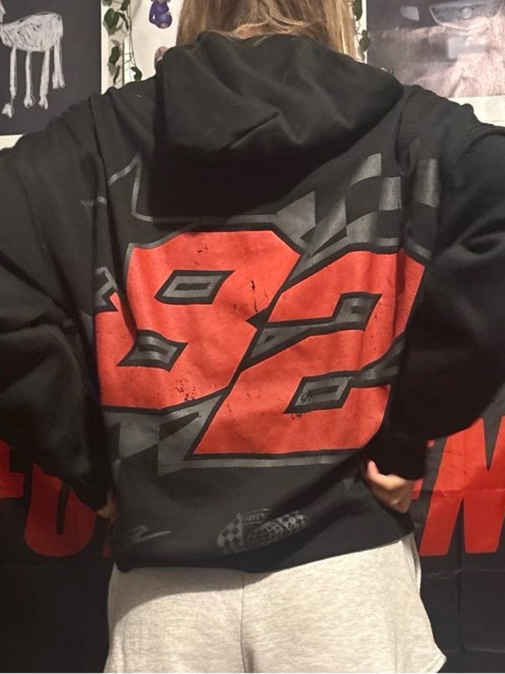 Urban Planet Black Hoodie with Red Graphic '92'